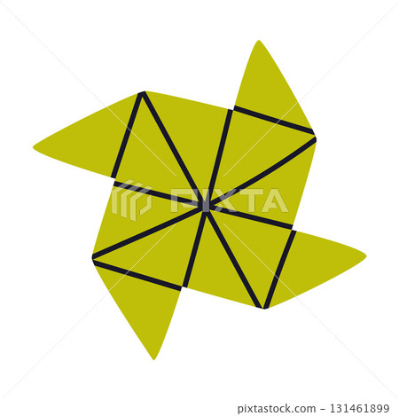 Origami Paper Folding Green Shape Vector Illustration 131461899