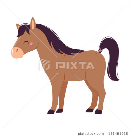 Horse as Farm Animal and Livestock Vector Illustration 131461918