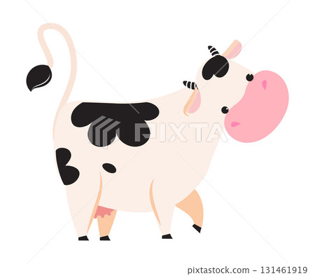 Cow as Farm Animal and Livestock Vector Illustration 131461919