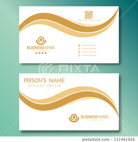 A business card. Premium double-sided business card design. Corporate and individual corporate identity template A business card. Premium double-sided business card design. Corporate and individual corporate identity template 131461926