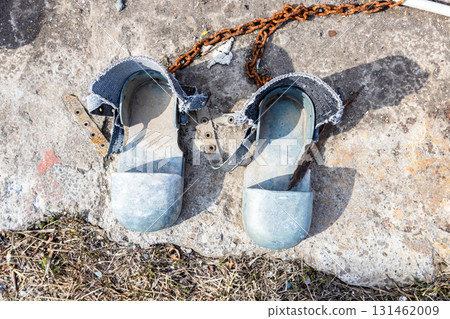 lead diving boots in urban port outdoors 131462009