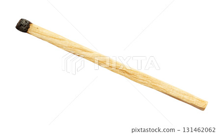 household wooden match with burnt end isolated household wooden match with burnt end isolated 131462062