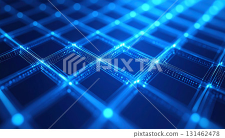 由藍色發光線組成的未來網格 由藍色發光線組成的未來網格 131462478