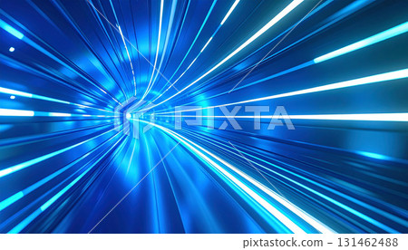 充滿光影流動的未來隧道空間 充滿光影流動的未來隧道空間 131462488