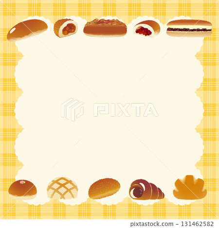 麵包架_懷舊麵包系列_格子桌布和午餐墊_方形黃橙色 131462582