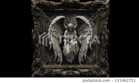 Angel sculpture in a Gothic frame Angel sculpture in a Gothic frame 131462751