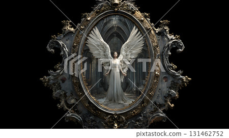 A three-dimensional angel in a gorgeous frame 131462752