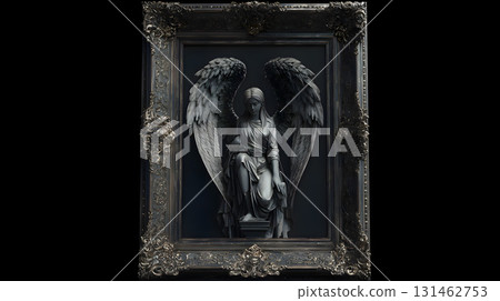 Framed landscape with a Gothic angel Framed landscape with a Gothic angel 131462753