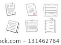 A frame set for business and education that highlights the importance of notebooks, files, etc. by attaching sticky notes to them. 131462764