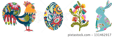 colorful rooster isolated on white 131462917