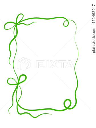 Elegant ribbon frame outline. Minimalist hand drawn frame with bows and swirls. 131462947