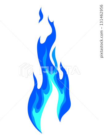 Illustration of stylized fire or flame. Burning blue magic fire or bonfire. Illustration of stylized fire or flame. Burning blue magic fire or bonfire. 131462956