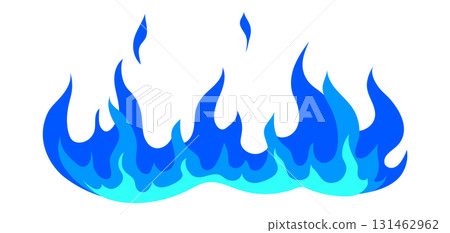 Illustration of stylized fire or flame. Burning blue magic fire or bonfire. Illustration of stylized fire or flame. Burning blue magic fire or bonfire. 131462962