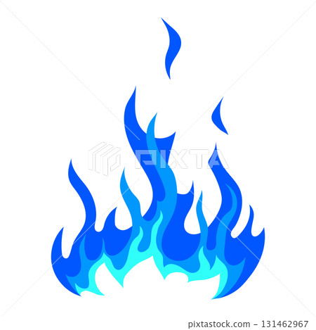 Illustration of stylized fire or flame. Burning blue magic fire or bonfire. Illustration of stylized fire or flame. Burning blue magic fire or bonfire. 131462967