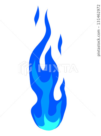 Illustration of stylized fire or flame. Burning blue magic fire or bonfire. 131462972