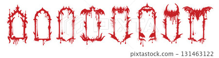 Gothic blood frame, graffiti spray blob border, Halloween vampire scary hand drawn decor print. Gothic blood frame, graffiti spray blob border, Halloween vampire scary hand drawn decor print. 131463122