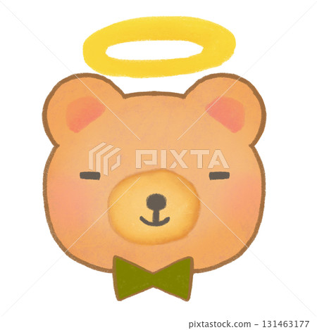 Character illustration of a bear with an angel ring on its head 131463177