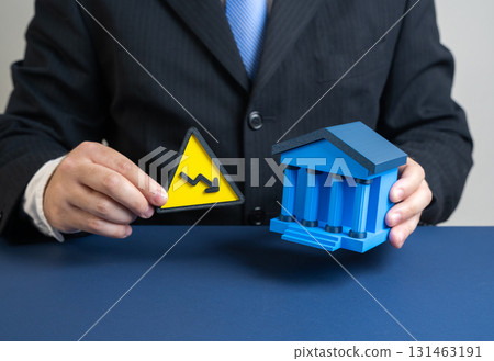 Threat of decline in bank asset liquidity. Decline in profits and financial stability. Useful for economic crisis, investment risks, monetary policy, banking sector, corporate finance, stock markets. 131463191