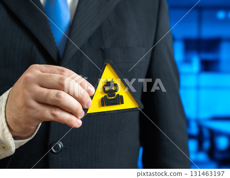 Implementation of robots and automation in business. Concept for innovation, efficiency, digital transformation, industry 4.0, workforce change, smart factories, and economic modernization. Implementation of robots and automation in business. Concept for innovation, efficiency, digital transformation, industry 4.0, workforce change, smart factories, and economic modernization. 131463197