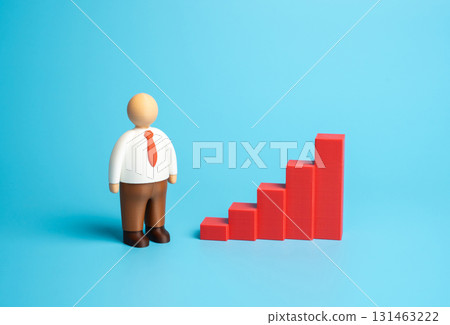 Business working and growing chart graph. Unemployment. Salary level. Company growth. Market analysis, labor trends, workforce dynamics, and corporate development. Business working and growing chart graph. Unemployment. Salary level. Company growth. Market analysis, labor trends, workforce dynamics, and corporate development. 131463222