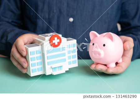 Save on medical services. Save money to pay for medical procedures. Concept for health insurance, family budgets, medical reforms, cost reduction, patient safety and personal finance. Save on medical services. Save money to pay for medical procedures. Concept for health insurance, family budgets, medical reforms, cost reduction, patient safety and personal finance. 131463290