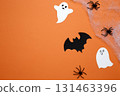 Halloween decoration bats ghosts spooky festive atmosphere 131463396