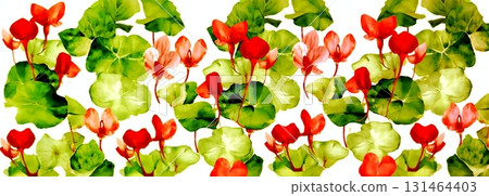 Background material, background image, pattern material, background illustration, wallpaper, watercolor style, cyclamen, red 131464403