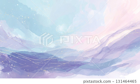 Watercolor style pastel color soft wave abstract background 131464465