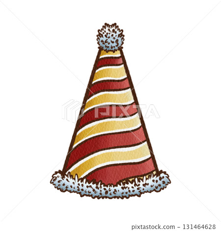 Watercolor Christmas Party Hat Watercolor Illustration Isolated On White 131464628