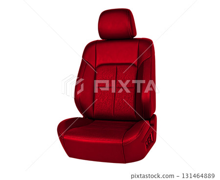 閃亮的紅色真皮汽車座椅給我一種激情和成就感。 131464889