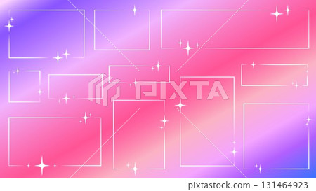 Set of white square and rectangular frames with glitter on gradient background Set of white square and rectangular frames with glitter on gradient background 131464923