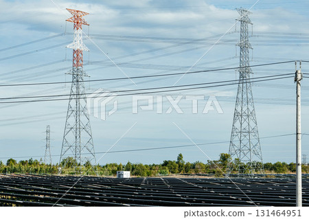 Electric voltage tower, power line, electricity pylon 131464951