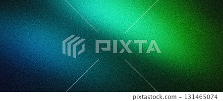 Blue green grainy background, abstract glowing noise texture gradient banner, dark backdrop header poster cover design 131465074