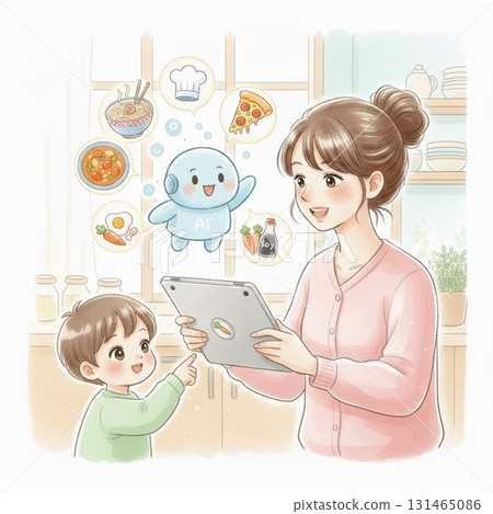 Parents and children use AI to plan their meals | Enjoyable kitchen preparation and a more comfortable life 131465086