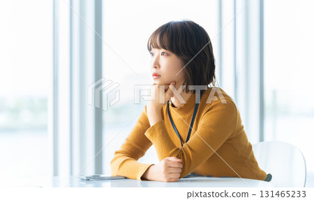 A woman thinking/businesswoman A woman thinking/businesswoman 131465233
