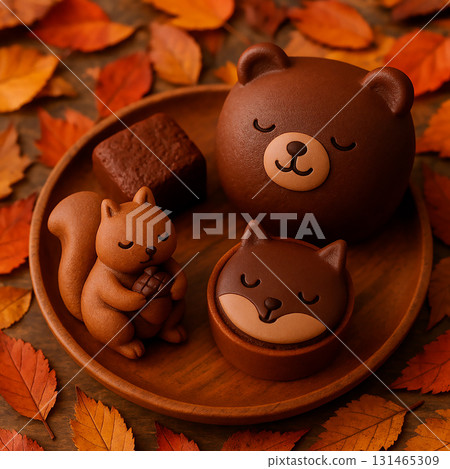 Autumn Forest Animal Sweets Plate Autumn Forest Animal Sweets Plate 131465309