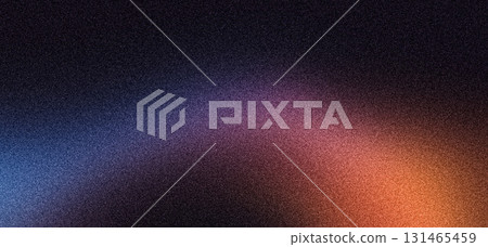 Grainy background, blue red orange gradient shape on black noise texture backdrop abstract banner poster cover header design 131465459
