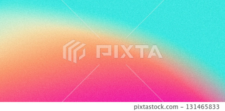 Vibrant summer poster design, orange teal turquoise pink abstract grainy gradient background with noise texture effect 131465833