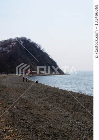 black urban beach in Petropavlovsk-Kamchatsky city 131466069