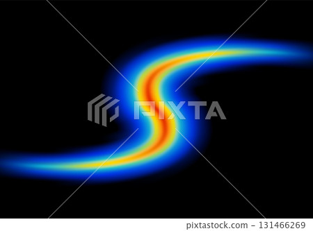 Abstract shape glowing in neon light with heatmap color palette Abstract shape glowing in neon light with heatmap color palette 131466269