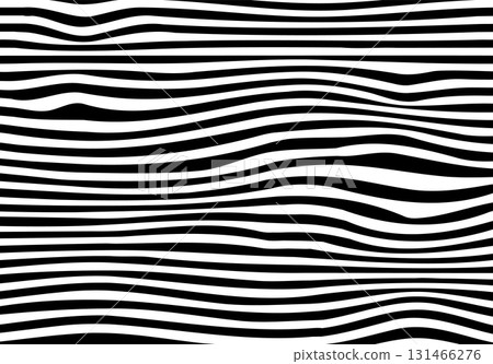 Wavy black and white horizontal lines pattern with optical illusion effect Wavy black and white horizontal lines pattern with optical illusion effect 131466276