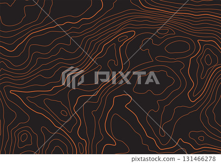Topographic map background with altitude lines. Abstract terrain topography with elevation levels of the relief 131466278