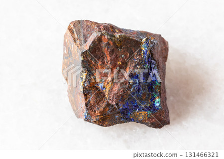 sample of raw zarinite mineral on white marble 131466321