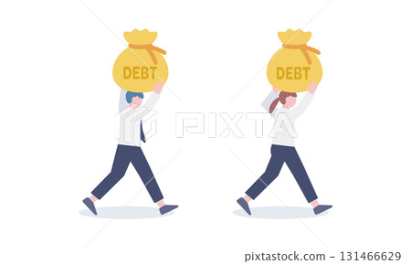 負債累累的男女 131466629