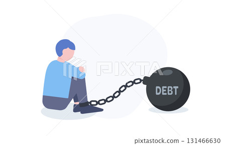 一個男人肩上背負著債務的枷鎖 131466630