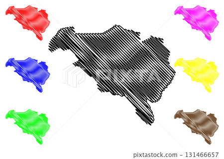 Ombella-M'Poko Prefecture (Prefectures of the Central African Republic, CAR) map vector illustration, scribble sketch Ombella MPoko map 131466657