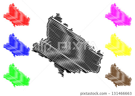 Bjelovar-Bilogora County (Counties of Croatia, Republic of Croatia) map vector illustration, scribble sketch Bjelovar Bilogora map 131466663