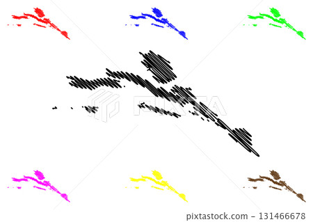 Dubrovnik-Neretva County (Counties of Croatia, Republic of Croatia) map vector illustration, scribble sketch Dubrovnik Neretva (Korcula, Lastovo, Mljet, Sipan, Lopud and Kolocep island) map 131466678