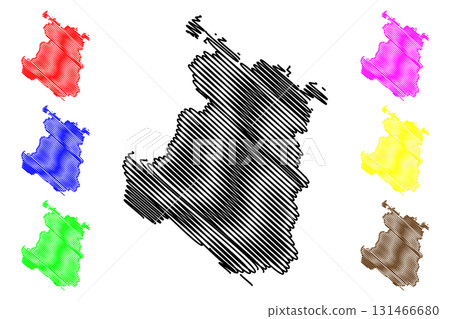 Karlovac County (Counties of Croatia, Republic of Croatia) map vector illustration, scribble sketch Karlovac map 131466680