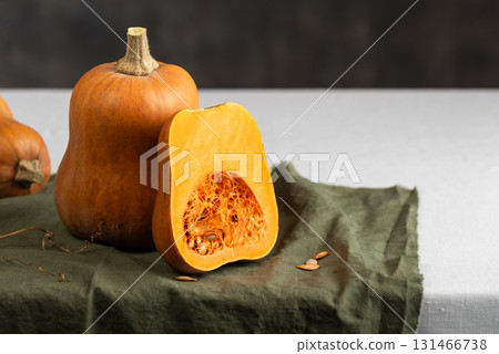 Mini Honeynut Butternut Squash Slice With Orange Flesh Mini Honeynut Butternut Squash Slice With Orange Flesh 131466738
